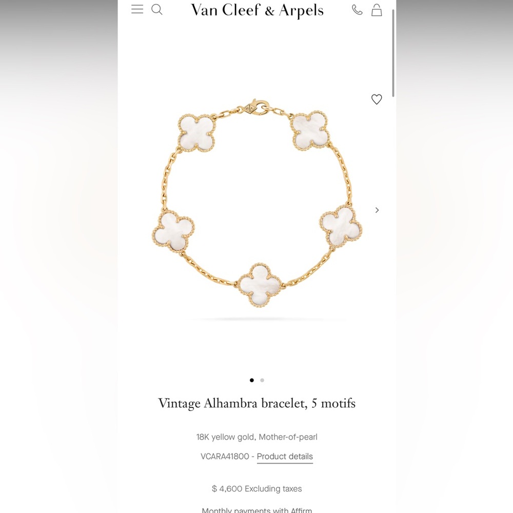 Van Cleef 5 piece motif bracelet